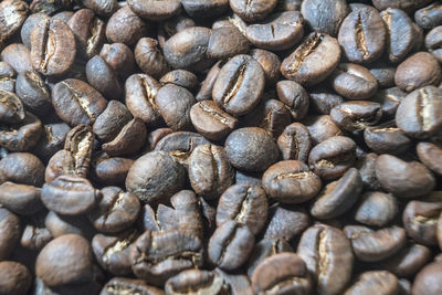 Full frame shot of roasted coffee beans