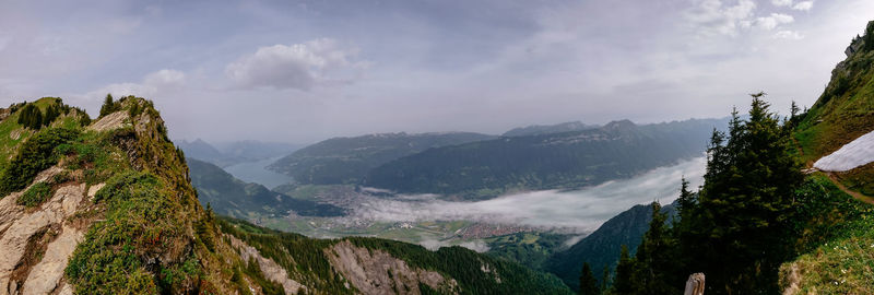 Panoramic view of mountains against sky