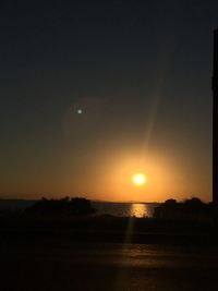 Scenic view of silhouette landscape against sky during sunset