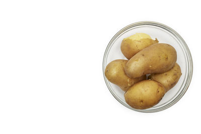 High angle view of fruit on white background