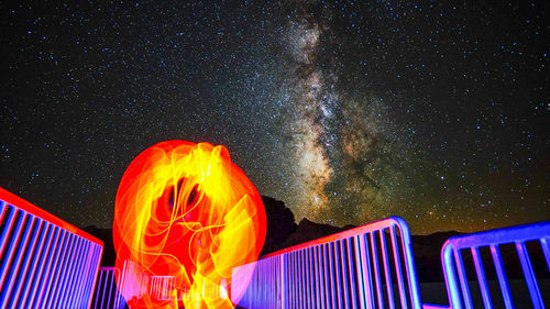 View of illuminated lights at night