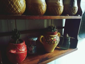 Close-up of potted plants on table