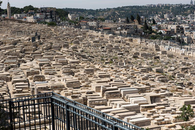 Tombstones at graveyard