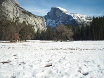 Scenic view of snowcapped mountains