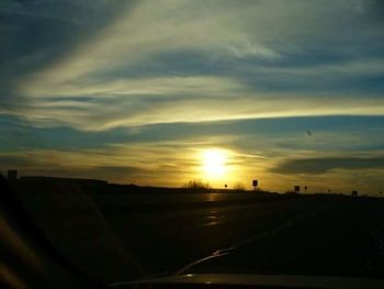 Scenic view of sunset over landscape