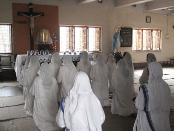 Statues in building