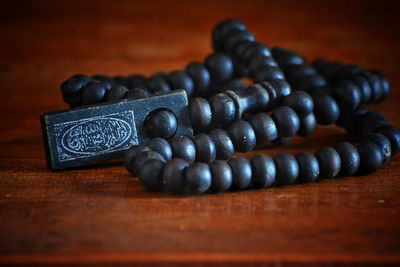 Close-up of black coffee on table