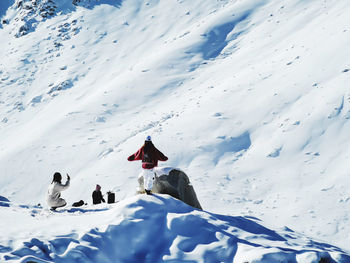 Scenic view of snow covered mountain