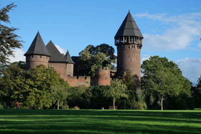 Low angle view of historic building against sky