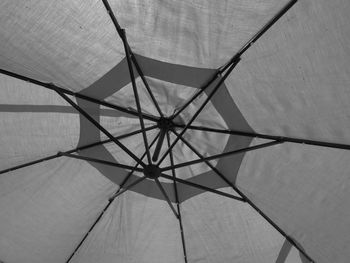 Low angle view of umbrella against ceiling