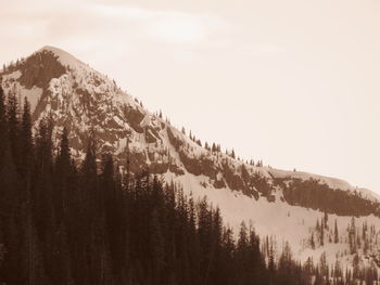 Scenic view of mountains against clear sky