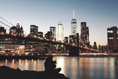 View of skyscrapers at night