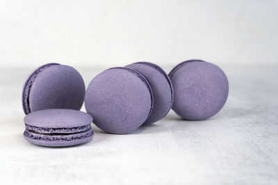 Macaroons are delicious french cookies. purple macaroons. a great gift idea for 8 march