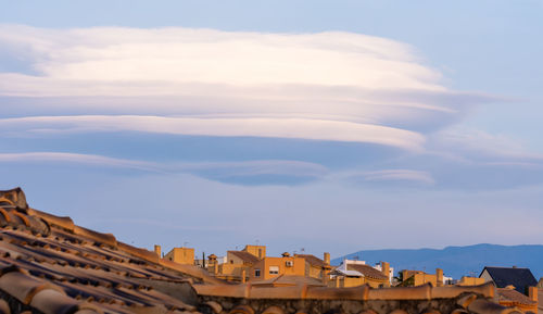 Low angle view of buildings against sky