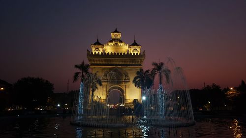 Illuminated city at night