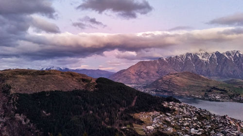 Scenic view of mountains against sky