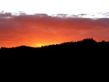 Scenic view of mountains at sunset