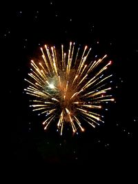 Firework display at night