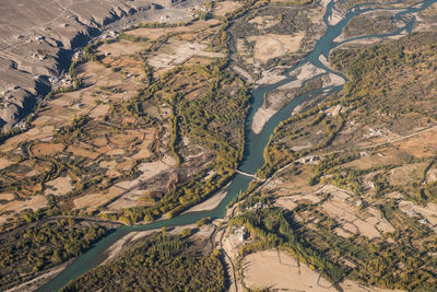 High angle view of agricultural field