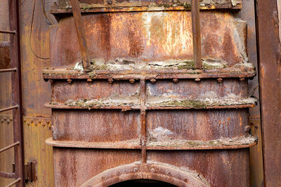 Full frame shot of old rusty metal door