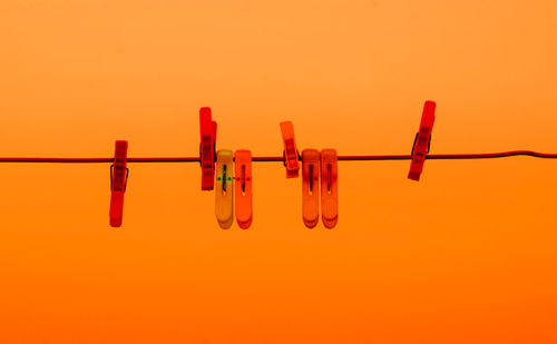 Close-up of foosball against yellow background