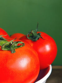 Close-up of red fruit on table
