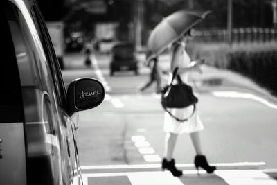 Blurred motion of woman