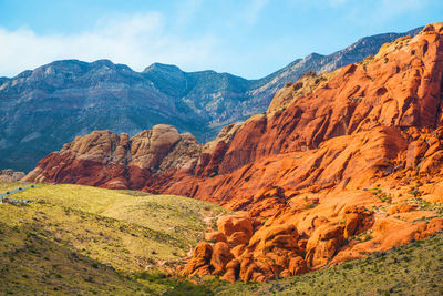 Red rock canyon near las vegas, nevada. views from red rock canyon, nevada. rocky desert landscape