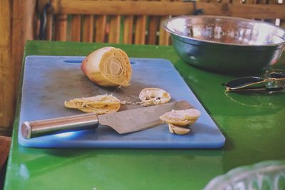 Close-up of food on table