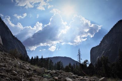 Panoramic view of mountains against sky