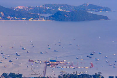 Aerial view of city at waterfront