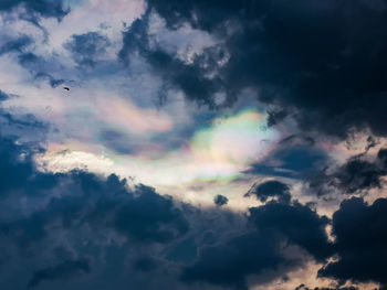 Low angle view of clouds in sky during sunset