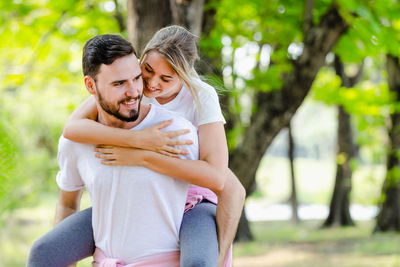 Young couple kissing