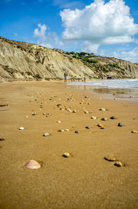 Scenic view of beach against sky