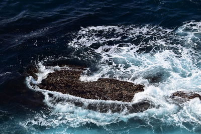 High angle view of sea waves