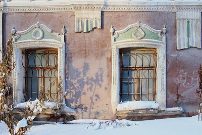 Abandoned building in winter