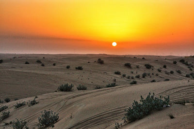 Scenic view of sunset over landscape