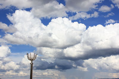 Low angle view of street light against sky