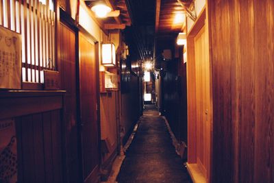 Underground walkway at night