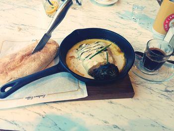 Close-up of food on table