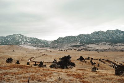 Scenic view of desert against sky