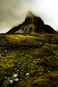 Scenic view of mountain against sky