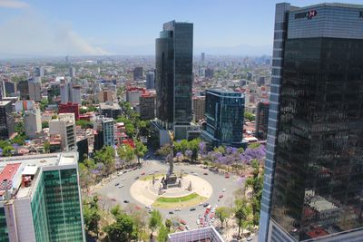 High angle view of city