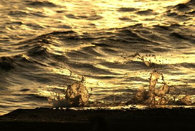 Scenic view of sea at sunset