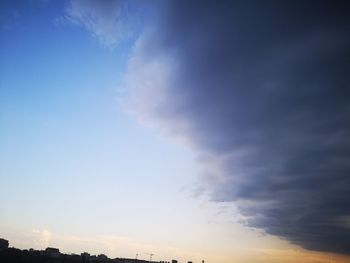 Low angle view of sky during sunset