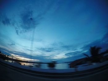 Scenic view of blue sky at night
