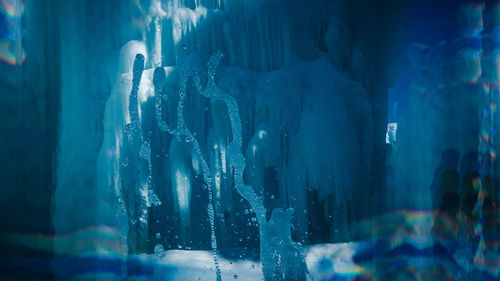 Close-up of frozen water