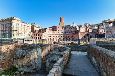 Trajan's forum in rome italy with the markets at the bottom