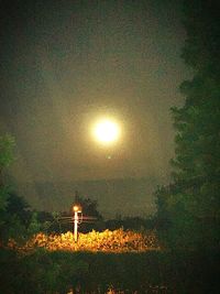 Illuminated street light at night