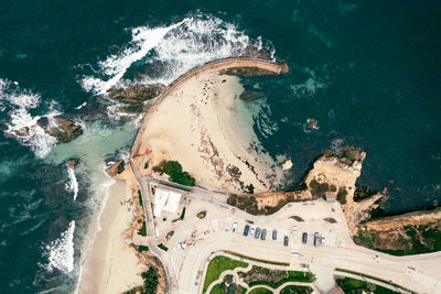 Top down birdseye view of children's pool in la jolla, california,